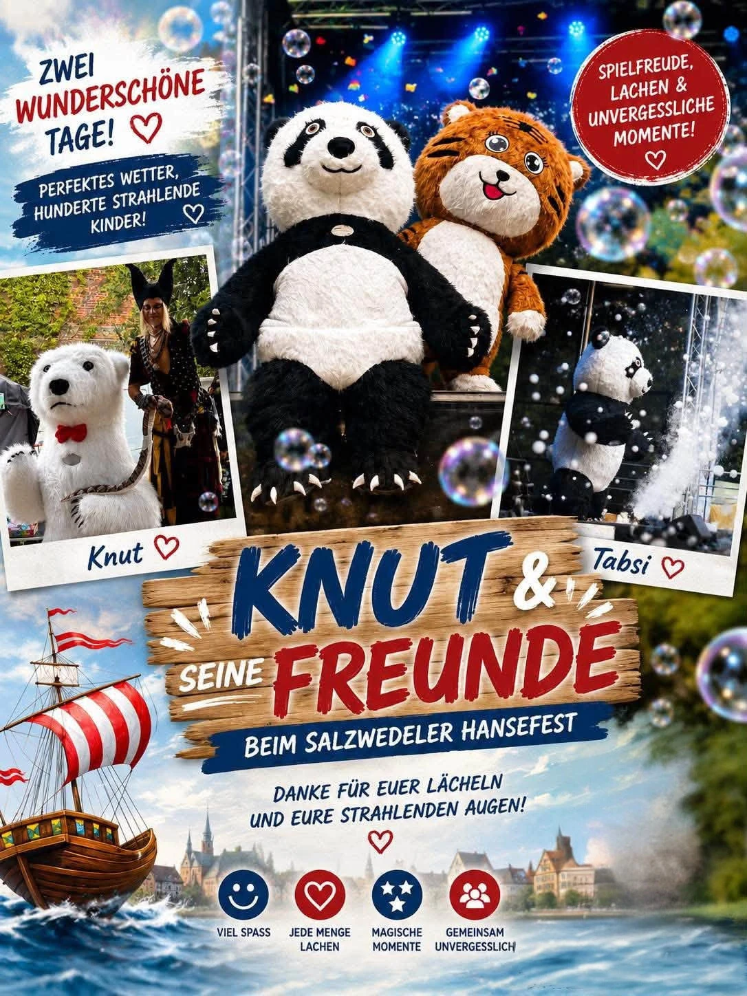Flyer von Knut und seinen Freunden mit Knut, Tapsi und Tigsy