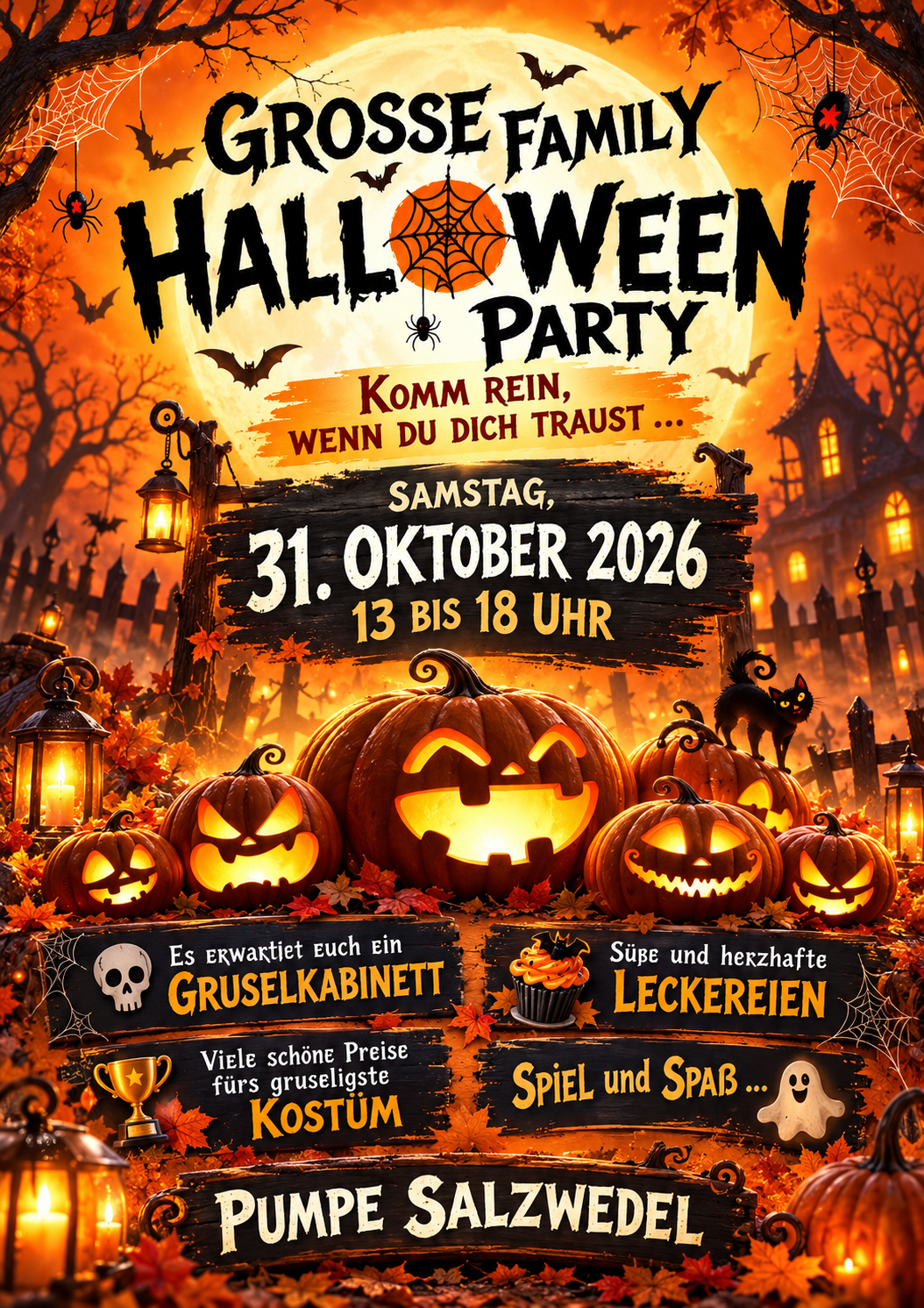 Veranstaltungsflyer Family Halloween Party am 31. Oktober 2026